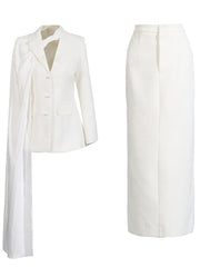 Double-breasted Blazer And Skirt Two Piece Sets