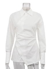 Fashion Asymmetrical Single Breasted Slim Shirt