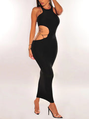 Sexy Sleeveless Hollow Out Bodycon Midi Dress