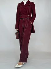 Fashion Lace-up Top High-waist Trousers Set