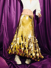 Elegant Sequin High Waist Evening Skirt