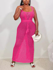 Sexy Hollow out Knit Lace-up Beach Dress