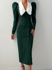 Fashion Peter Pan Collar Slim Bodycon Dress