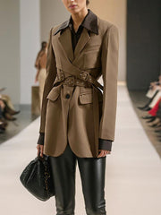 Personality Coat All-match Girdle Waist Blazer