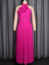 Elegant Halter Lace-up Slim Pleated Dress
