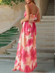 Fashion Strap Floral Print Slim Maxi Dress