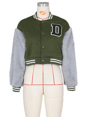 Fashion Patchwork D-Vibe Fur Sport Jacket