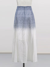 Casual High Waist Gradient Color Pleated Skirt