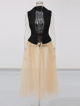 Fashion Sheer Mesh Patchwork Sleeveless Jacket