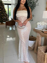 Sexy Backless Bow Chic Shiny Tube Dress