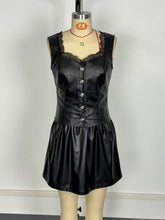Sexy Lace Trim Faux Leather Corset