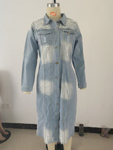 Fashion Ripped Long Denim Jacket Coat