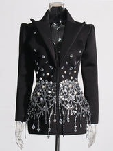 Fashion Rhinestones Patchwork Sequin Blazer Dress