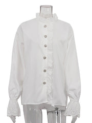 Casual Loose Ruffle Flare Sleeve Shirt