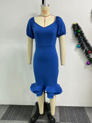 Elegant Square Neck Bodycon Mermaid Party Dress