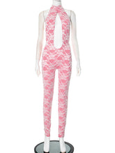 Sexy Halter Lace-up Backless Hollow Out Jumpsuit