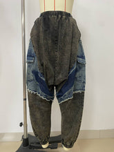 Fashion Casual Denim Patchwork Baggy Joggers