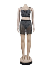 Rhinestone Club Party Package Hip Skirt Sets