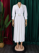 Solid Color Slim Pleat Party Dress
