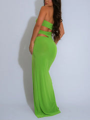 Sexy Hollow out High Slit Maxi Dress