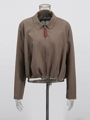 Fashion Lapel Long Sleeve Cropped Jacket