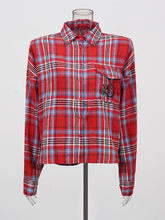 Casual Long Sleeve Loose Plaid Button-Up Shirt