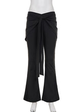 High Waist Bandage Detail Flare Pants