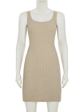 Casual Sleeveless Ribbed Knit Vest Mini Dress