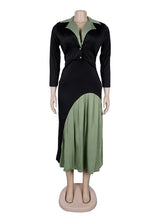 Vintage Sexy V Neck Cinched Waist Slim Midi Dress