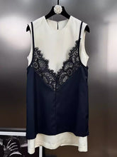 Round Neck Sleeveless Mini Dress Match Lace Vest
