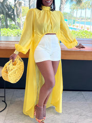 Loose Solid Color irregularity Long Dress