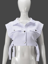 Casual Hollow Out Bandage Crop Vest Top