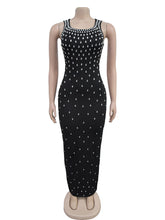 Sexy Rhinestone U Neck Sleeveless Party Club Dress