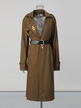 Fashion V Neck Slim Midi Trench Coat