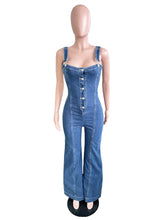 Fashion Denim Flare Bottom Jumpsuit