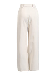 Round Neck Casual Top Straight Pants Two Piece Set