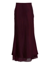 Mesh Patchwork Double-deck Design Satin Long Skirt