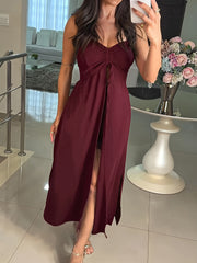 Fashion Sling Dress Pure Shorts Two Piece Set