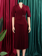 Elegant African Half Sleeve Pleated Slim Midi Dress