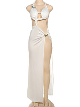 Sexy Halter Backless High Slit Maxi Dress