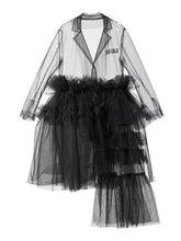 Fashion Irregular See through Tulle Tiered Dress