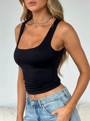 Solid Color Casual Vest Bottoming Shirt
