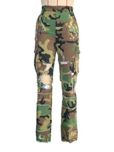 Casual Camouflage Print Ripped Straight Pants