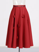 Fashion Floral Embellished Midi Skirt