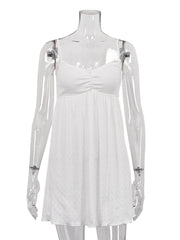 Sexy Jacquard Pleated Spaghetti Strap Dress