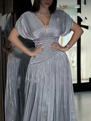 Fashion V-neck Girdle Waist Slim Dress