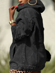 Fashion Loose Denim Pullover Hoodie