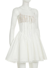Sexy Lace Spaghetti Strap Bubble Dress