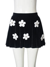 Fashion 3D Floral Decor Elastic Mini Skirt