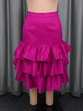 Fashion Plus Size Tiered Ruffles Cake Midi Skirt